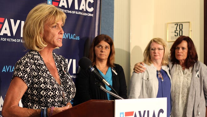 Mary Ann Mendoza, co-founder of Advocates for Victims of Illegal Alien Crime, speaks at the launch event of her organization on June 27 in Washington, D.C.