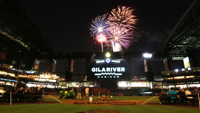 A 15-minute fireworks display in Chase Field followed the Arizona Diamondbacks game on Saturday night.