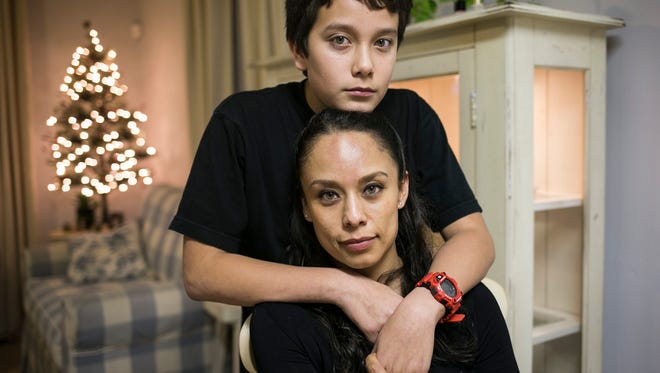 DACA recipient Judith Jimenez with her U.S. born son Max Rumbo, 12, in her new home in Phoenix. She risks losing it, and everything else she has worked for, if President Donald Trump reverses Barack Obama's executive actions on immigration.