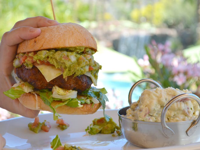 The guacamole burger available at the Hilton Phoenix Resort at the Peak.