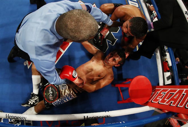 Román ‘Chocolatito’ González noqueó en el 5to round al mexicano Moisés Fuentes en pelea de respaldo de la cartelera ‘Canelo vs. Golvkin II’ celebrada el sábado 15 de septiembre, 2018, en la Arena T-Mobile de Las Vegas, Nevada.