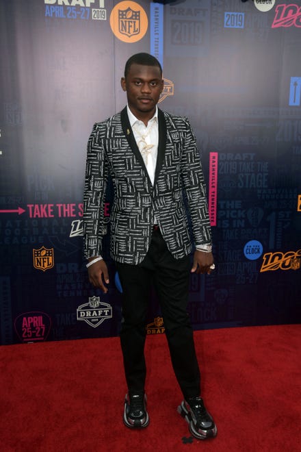 Apr 25, 2019; Nashville, TN, USA; Deandre Baker (Georgia) on the red carpet prior to the first round of the 2019 NFL Draft in Downtown Nashville.