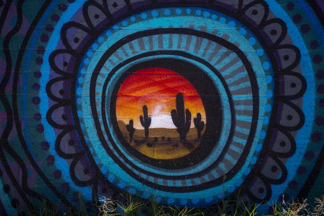 A mural is pictured on Friday, May 31, 2019, in the Oak Street alley between 14th and 15th Streets in Phoenix.