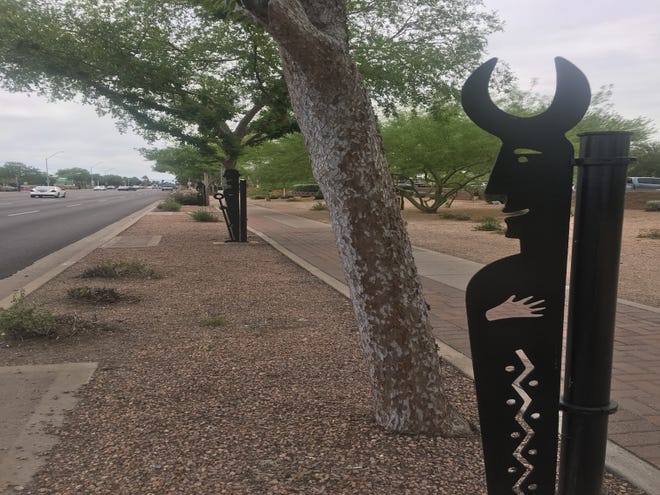 Phoenix public art: "Dunlap Avenue Tree Guards" (1990) by Garth Edwards.