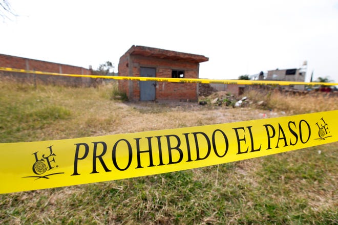 Vista del predio donde fue hallada una fosa clandestina, en el municipio de Tlajomulco, estado de Jalisco (M é xico).