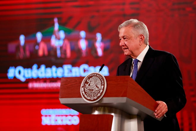 El presidente de México, Andrés Manuel López Obrador, habla durante su conferencia matutina en el Palacio Nacional, en Ciudad de México.