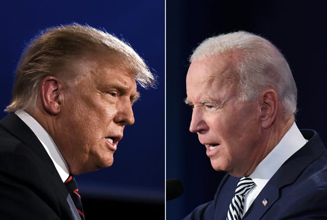 Trimp, Biden se ven las caras durante el primer debate.