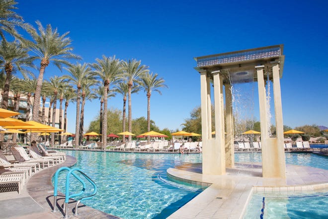 The JW Marriott Phoenix Desert Ridge Resort & Spa offers a collection of five pools, all heated to 82 degrees year-round. Water features include a lazy river, the Serpentine Waterslide and a splash pad.