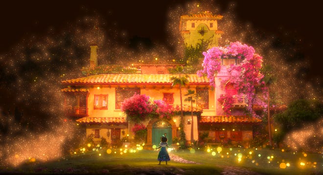 The Madrigal family's casita is more than a house – it's magical and alive – in Disney's “Encanto,” featuring songs by Lin-Manuel Miranda.