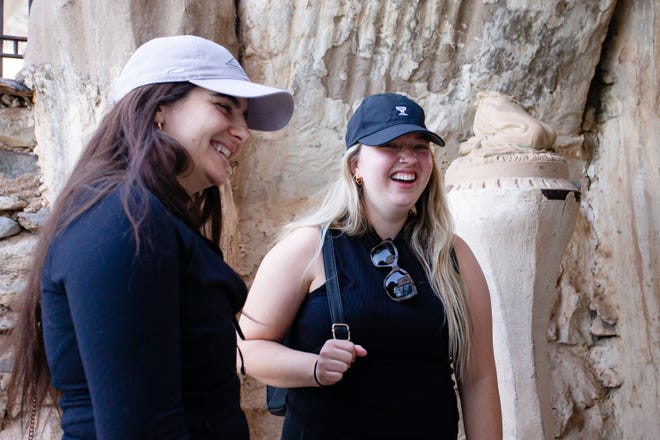 November 19, 2021; Phoenix, Arizona; Elizabeth Keyser, left, and Tia Cheshire touring The Mystery Castle, at South Mountain Park.