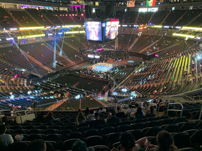 La T-Mobile Arena lista para el combate Canelo vs. Bivol, el 7 de mayo de 2022 en Las Vegas, Nevada