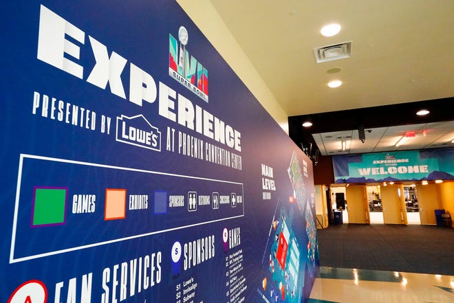 \The NFL Experience for Super Bowl LVII is under construction at the Phoenix Convention Center on Jan. 30, 2023.