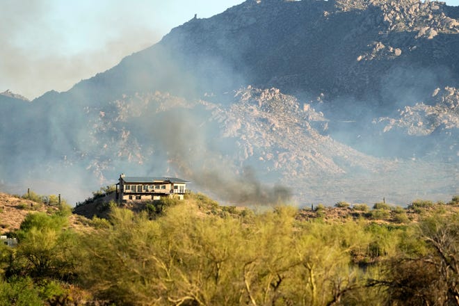 The Diamond Fire burns south of Rio Verde Drive in northeast of Scottsdale on June 27, 2023.